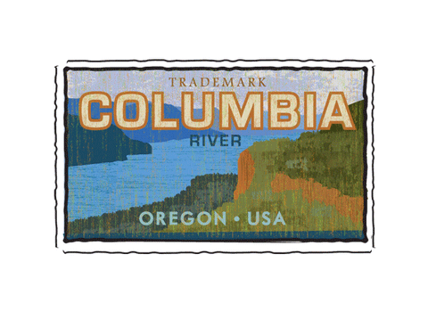columbia river fruit crate label