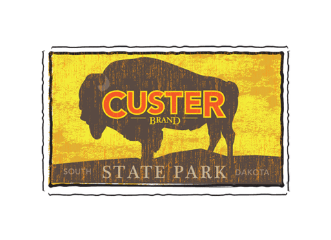custer state park south dakota fruit crate label