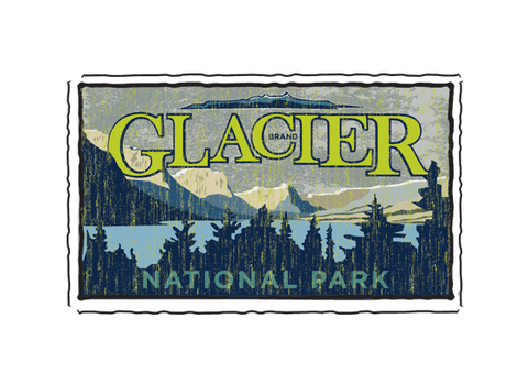 glacier national park fruit crate label