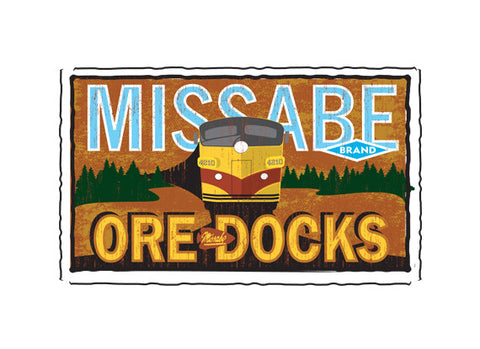 missabe ore docks fruit crate label