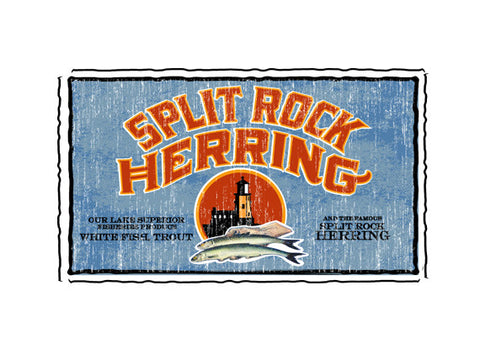 split rock herring fruit crate label
