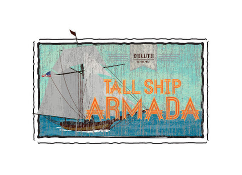 tall ships duluth fruit crate label