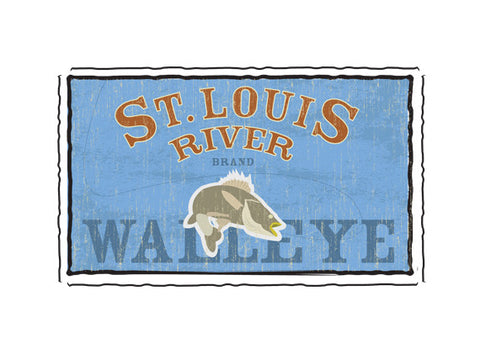 st. louis river walleye fruit crate label