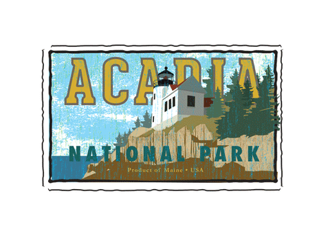 acadia national park fruit crate label