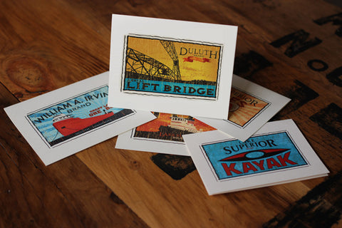 aerial lift bridge fruit crate labels notecards