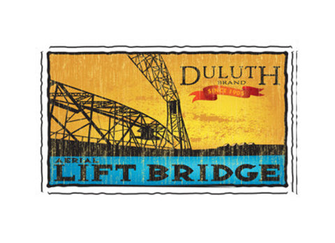 aerial lift bridge fruit crate label