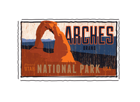 arches national park fruit crate label