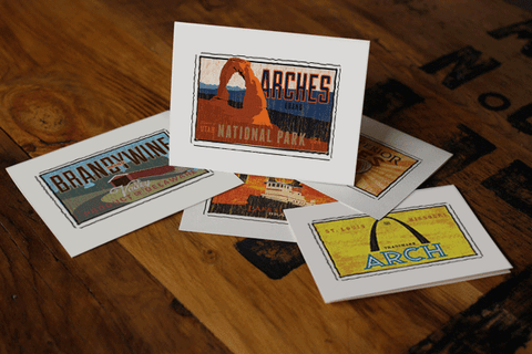 arches national park fruit crate label notecards