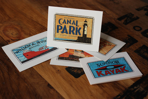 canal park fruit crate label notecards