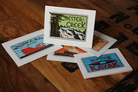 chester creek fruit crate label notecards
