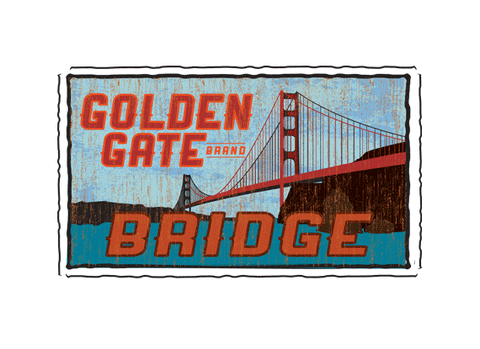 golden gate bridge fruit crate label