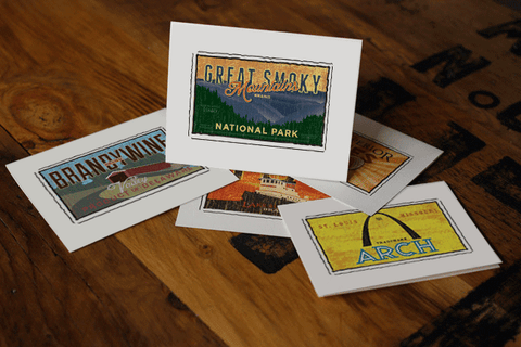 great smoky mountains national park fruit crate label notecards
