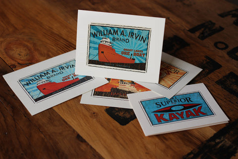william a irvin fruit crate label notecards