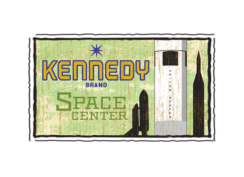 kennedy space center florida fruit crate label