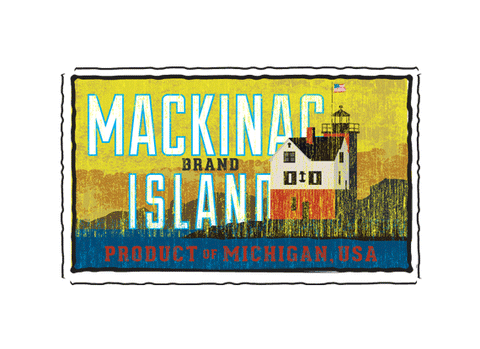 mackinac island fruit crate label