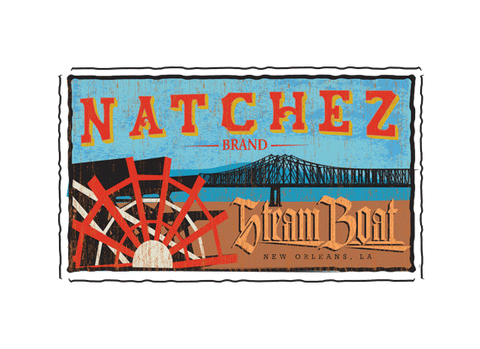 natchez steamboat fruit crate label