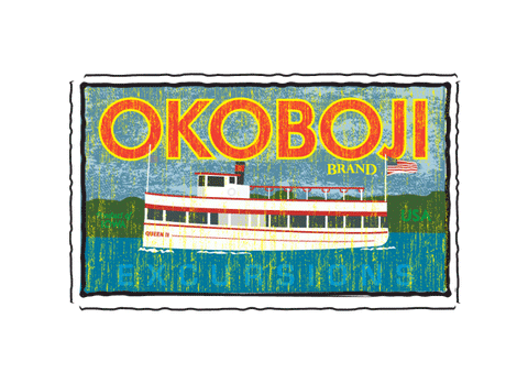 lake okoboji fruit crate label
