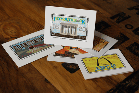 plymouth rock fruit crate label notecards