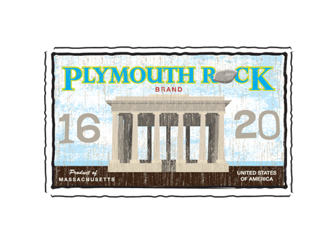 plymouth rock fruit crate label