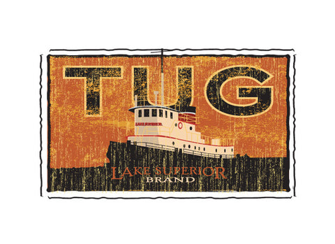 lake superior tug fruit crate label