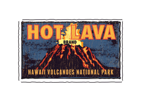 hawaii volcanoes national park fruit crate label