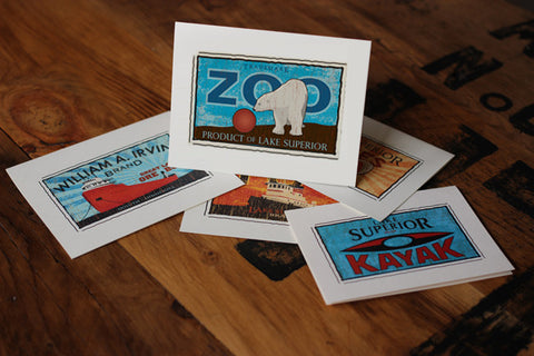 lake superior zoo fruit crate label notecards